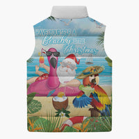 Have Yourself A Beachy Little Christmas Sleeveless Puffer Jacket with Santa Chilling - Wonder Print Shop