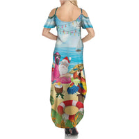 Have Yourself A Beachy Little Christmas Summer Maxi Dress with Santa Chilling - Wonder Print Shop
