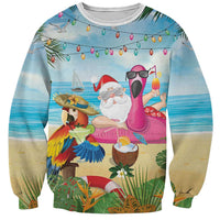 Have Yourself A Beachy Little Christmas Sweatshirt with Santa Chilling - Wonder Print Shop
