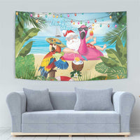 Have Yourself A Beachy Little Christmas Tapestry with Santa Chilling - Wonder Print Shop