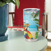 Have Yourself A Beachy Little Christmas Tumbler Cup with Santa Chilling - Wonder Print Shop