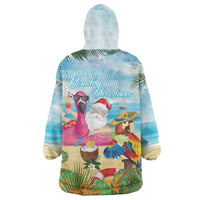 Have Yourself A Beachy Little Christmas Wearable Blanket Hoodie with Santa Chilling - Wonder Print Shop