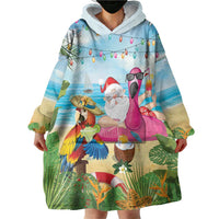 Have Yourself A Beachy Little Christmas Wearable Blanket Hoodie with Santa Chilling - Wonder Print Shop