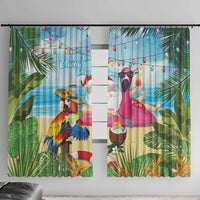 Have Yourself A Beachy Little Christmas Window Curtain with Santa Chilling - Wonder Print Shop