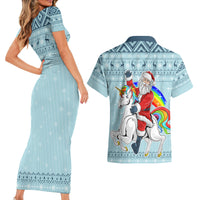 Unicorn - Make Christmas Magical Again Couples Matching Short Sleeve Bodycon Dress and Hawaiian Shirt LT7 - Wonder Print Shop