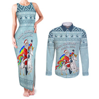 Unicorn - Make Christmas Magical Again Couples Matching Tank Maxi Dress and Long Sleeve Button Shirt LT7 - Wonder Print Shop
