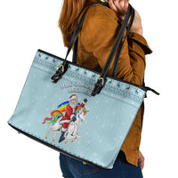 Unicorn - Make Christmas Magical Again Leather Tote Bag - Wonder Print Shop
