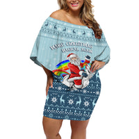 Unicorn - Make Christmas Magical Again Off Shoulder Short Dress - Wonder Print Shop