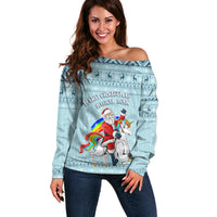 Unicorn - Make Christmas Magical Again Off Shoulder Sweater - Wonder Print Shop