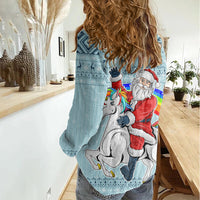 Unicorn - Make Christmas Magical Again Women Casual Shirt - Wonder Print Shop