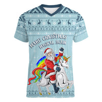 Unicorn - Make Christmas Magical Again Women V Neck T Shirt - Wonder Print Shop