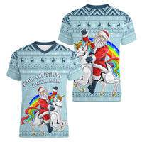 Unicorn - Make Christmas Magical Again Women V Neck T Shirt - Wonder Print Shop