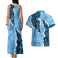 Bula Fiji Tapa Mix Christmas Couples Matching Tank Maxi Dress and Hawaiian Shirt Vintage Style LT7 - Wonder Print Shop