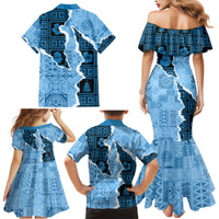 Bula Fiji Tapa Mix Christmas Family Matching Mermaid Dress and Hawaiian Shirt Vintage Style LT7 - Wonder Print Shop