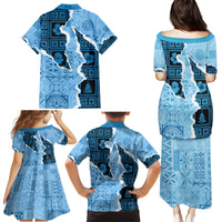 Bula Fiji Tapa Mix Christmas Family Matching Puletasi Dress and Hawaiian Shirt Vintage Style - Wonder Print Shop