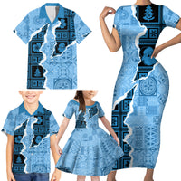 Bula Fiji Tapa Mix Christmas Family Matching Short Sleeve Bodycon Dress and Hawaiian Shirt Vintage Style - Wonder Print Shop
