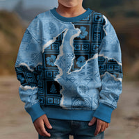 Bula Fiji Tapa Mix Christmas Kid Ugly Christmas Sweater Vintage Style - Wonder Print Shop