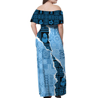 Bula Fiji Tapa Mix Christmas Off Shoulder Maxi Dress Vintage Style - Wonder Print Shop
