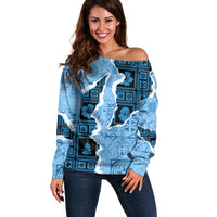 Bula Fiji Tapa Mix Christmas Off Shoulder Sweater Vintage Style - Wonder Print Shop