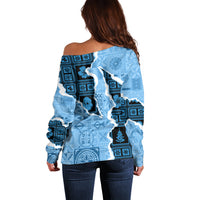 Bula Fiji Tapa Mix Christmas Off Shoulder Sweater Vintage Style - Wonder Print Shop