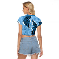 Bula Fiji Tapa Mix Christmas Raglan Cropped T Shirt Vintage Style - Wonder Print Shop