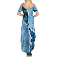 Bula Fiji Tapa Mix Christmas Summer Maxi Dress Vintage Style - Wonder Print Shop