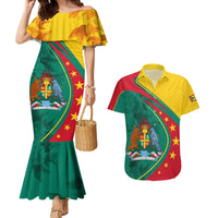 Grenada Couples Matching Mermaid Dress and Hawaiian Shirt Stars and Bougainvillea LT7 - Wonder Print Shop