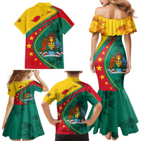 Grenada Family Matching Mermaid Dress and Hawaiian Shirt Stars and Bougainvillea LT7 - Wonder Print Shop