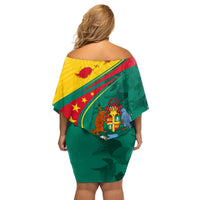 Grenada Family Matching Off Shoulder Short Dress and Hawaiian Shirt Stars and Bougainvillea LT7 - Wonder Print Shop