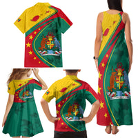 Grenada Family Matching Tank Maxi Dress and Hawaiian Shirt Stars and Bougainvillea - Wonder Print Shop