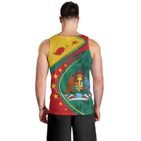 Grenada Men Tank Top Stars and Bougainvillea - Wonder Print Shop