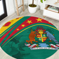 Grenada Round Carpet Stars and Bougainvillea
