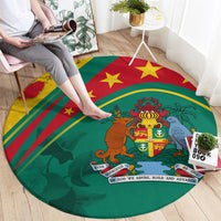 Grenada Round Carpet Stars and Bougainvillea