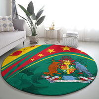 Grenada Round Carpet Stars and Bougainvillea