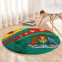 Grenada Round Carpet Stars and Bougainvillea