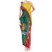 Grenada Tank Maxi Dress Stars and Bougainvillea - Wonder Print Shop