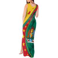 Grenada Tank Maxi Dress Stars and Bougainvillea - Wonder Print Shop