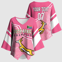 Personalized South Africa WC2026 Kimono Sleeve Blouse Springboks Special Pink