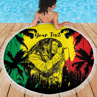 Reggae Soul B.Marley Personalized Beach Blanket Tropical Grunge