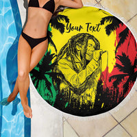 Reggae Soul B.Marley Personalized Beach Blanket Tropical Grunge
