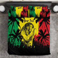 Reggae Soul B.Marley Personalized Bedding Set Tropical Grunge