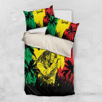 Reggae Soul B.Marley Personalized Bedding Set Tropical Grunge