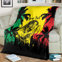 Reggae Soul B.Marley Personalized Blanket Tropical Grunge