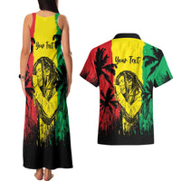 Reggae Soul B.Marley Personalized Couples Matching Tank Maxi Dress and Hawaiian Shirt Tropical Grunge