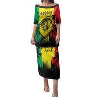 Reggae Soul B.Marley Personalized Family Matching Puletasi and Hawaiian Shirt Tropical Grunge