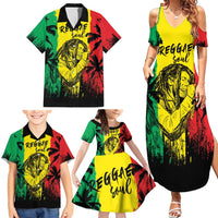 Reggae Soul B.Marley Personalized Family Matching Summer Maxi Dress and Hawaiian Shirt Tropical Grunge