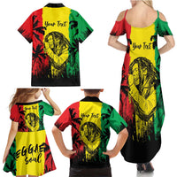 Reggae Soul B.Marley Personalized Family Matching Summer Maxi Dress and Hawaiian Shirt Tropical Grunge
