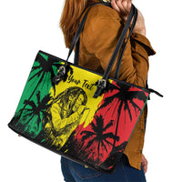 Reggae Soul B.Marley Personalized Leather Tote Bag Tropical Grunge