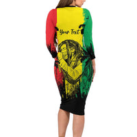 Reggae Soul B.Marley Personalized Long Sleeve Bodycon Dress Tropical Grunge