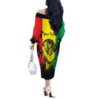 Reggae Soul B.Marley Personalized Off The Shoulder Long Sleeve Dress Tropical Grunge
